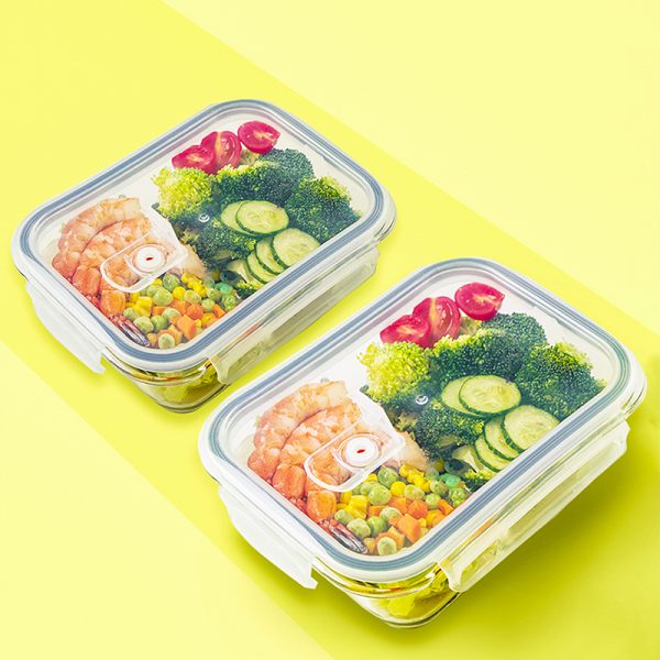 Free plastic lid storage glass food container (5)