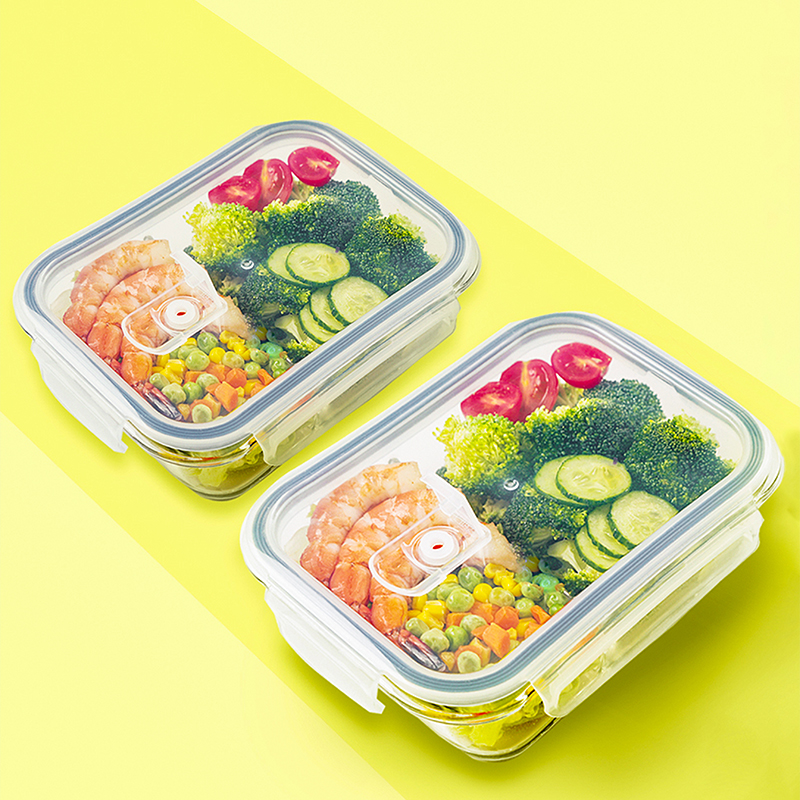 Free plastic lid storage glass food container (5)