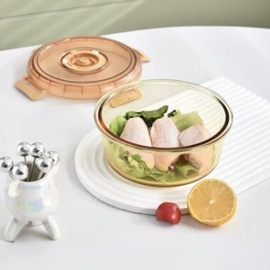 Fresh-keeping glass food container with airtight lid