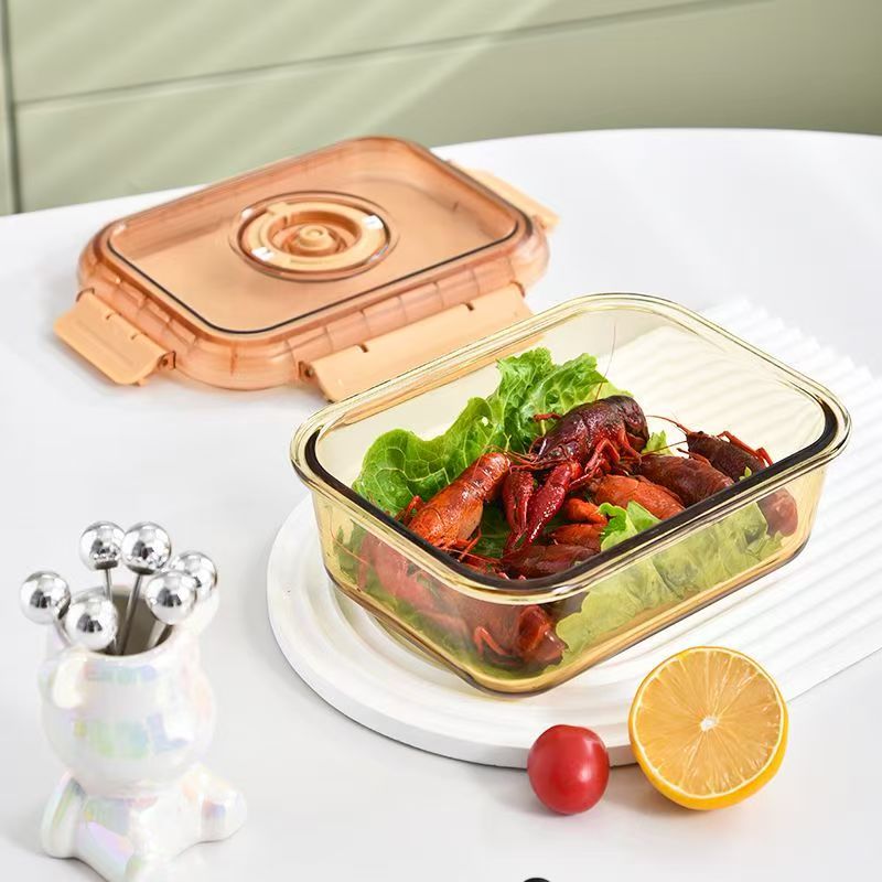 Fresh-keeping glass food container with airtight lid