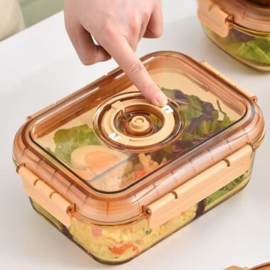 Fresh-keeping glass food container with airtight lid