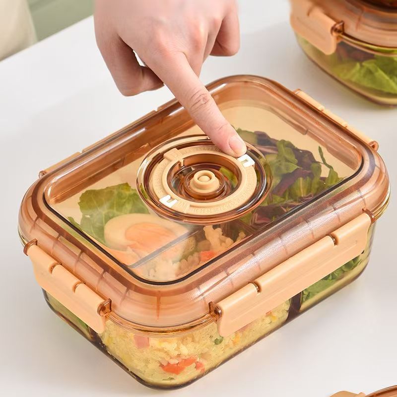 Fresh-keeping glass food container with airtight lid