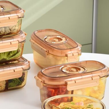 Fresh-keeping glass food container with airtight lid