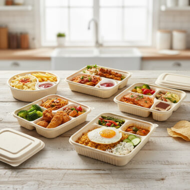 Compostable food container for festivals and large events