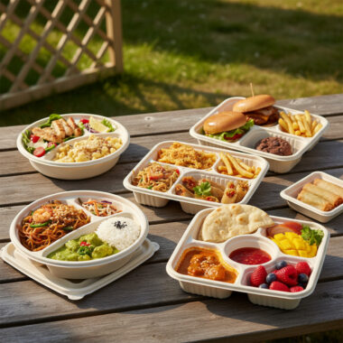 Compostable food container for festivals and large events