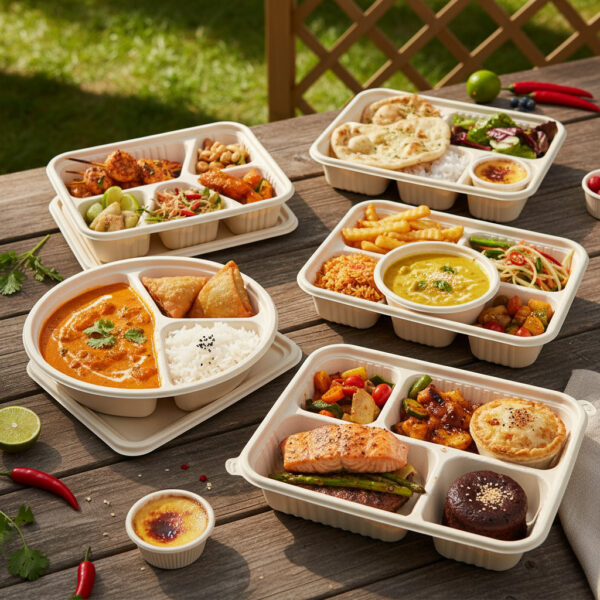 Compostable food container for festivals and large events
