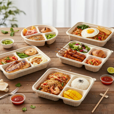 Compostable food container for festivals and large events