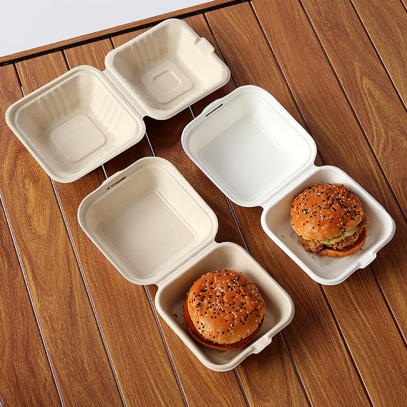 Compostable container for fruit, salad, burger, and cake packaging
