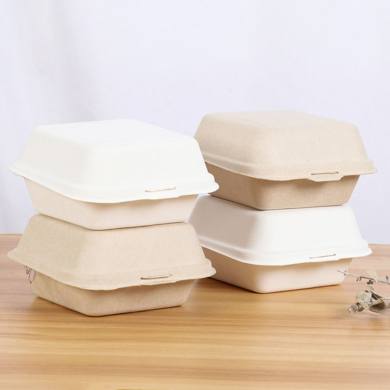 Compostable container for fruit, salad, burger, and cake packaging