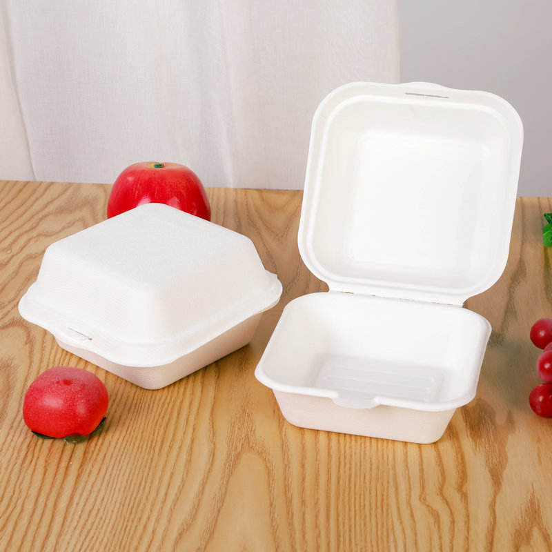 Compostable container for fruit, salad, burger, and cake packaging