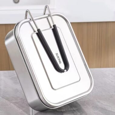 Portable stainless steel lunch container for office workers