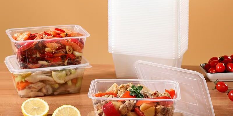 Disposable microwavable food container for takeaway packaging