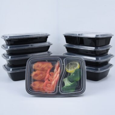 Disposable takeaway plastic food container for restaurant packaging