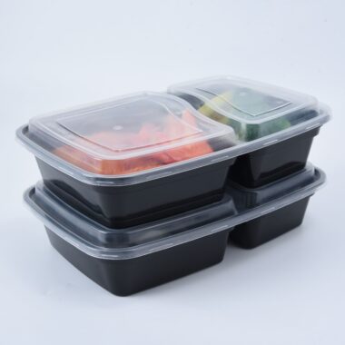 Disposable takeaway plastic food container for restaurant packaging