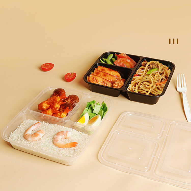 Disposable takeaway plastic food container for restaurant packaging