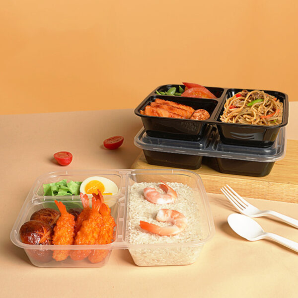 Disposable takeaway plastic food container for restaurant packaging