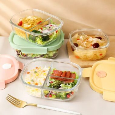 High-quality food-grade glass food container with airtight lid
