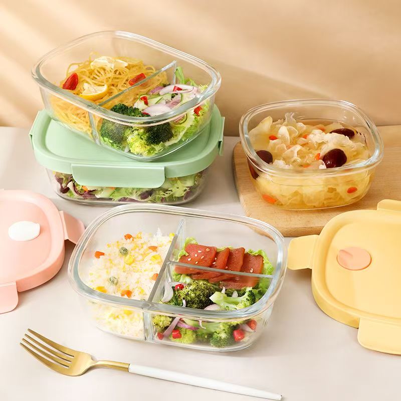 High-quality food-grade glass food container with airtight lid