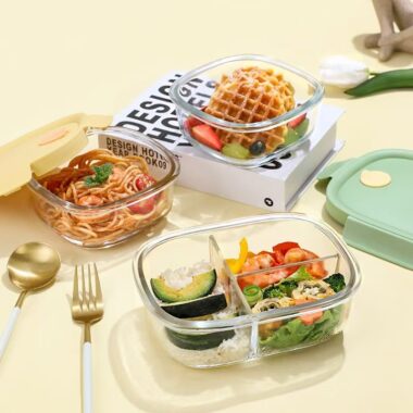 High-quality food-grade glass food container with airtight lid