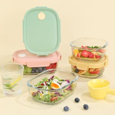 High-quality food-grade glass food container with airtight lid