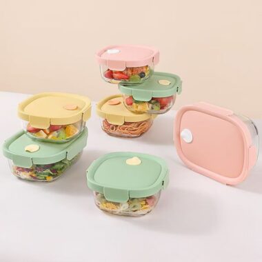 High-quality food-grade glass food container with airtight lid