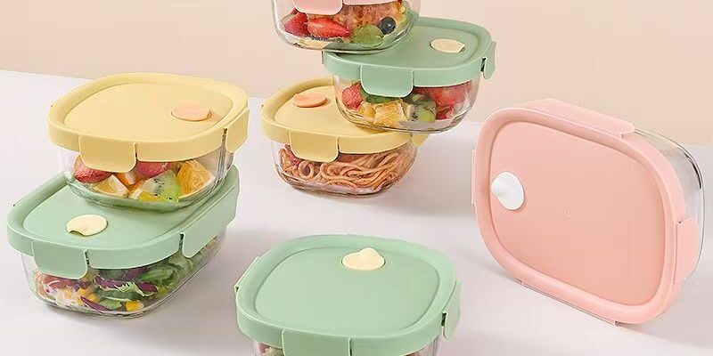 High-quality food-grade glass food container with airtight lid