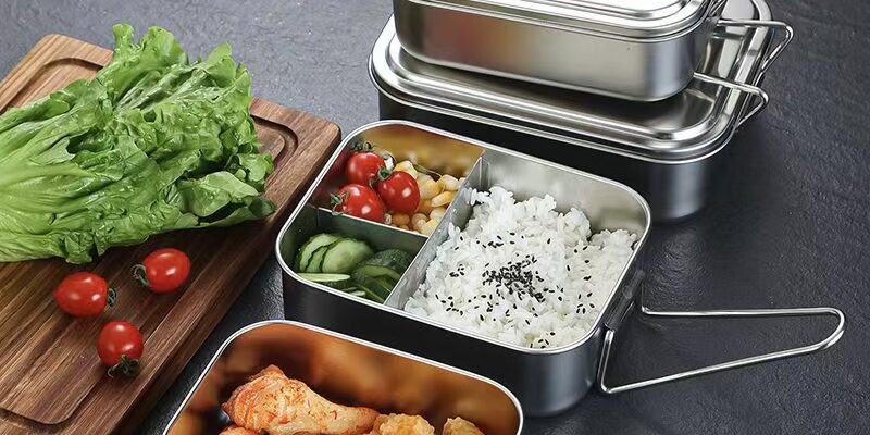 Food-grade stainless steel container for student canteen meals