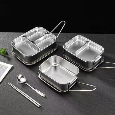 Stainless steel lunch container for office and canteen use