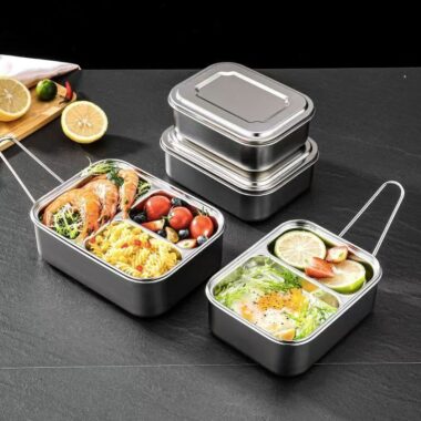 Stainless steel lunch container for office and canteen use