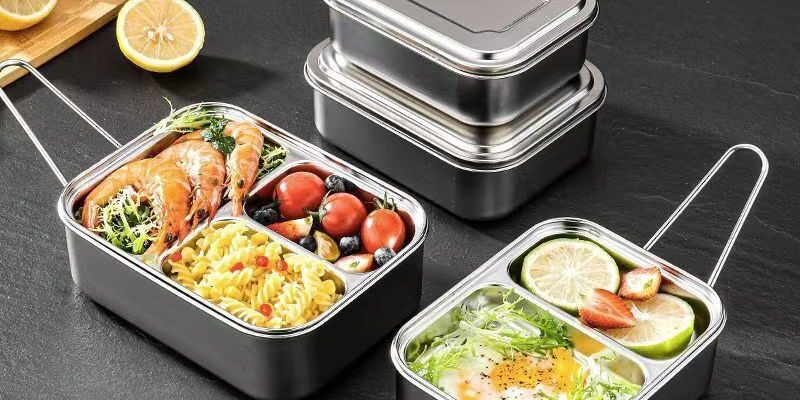 Stainless steel lunch container for office and canteen use