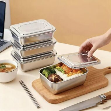 Stainless steel lunch container for office and canteen use