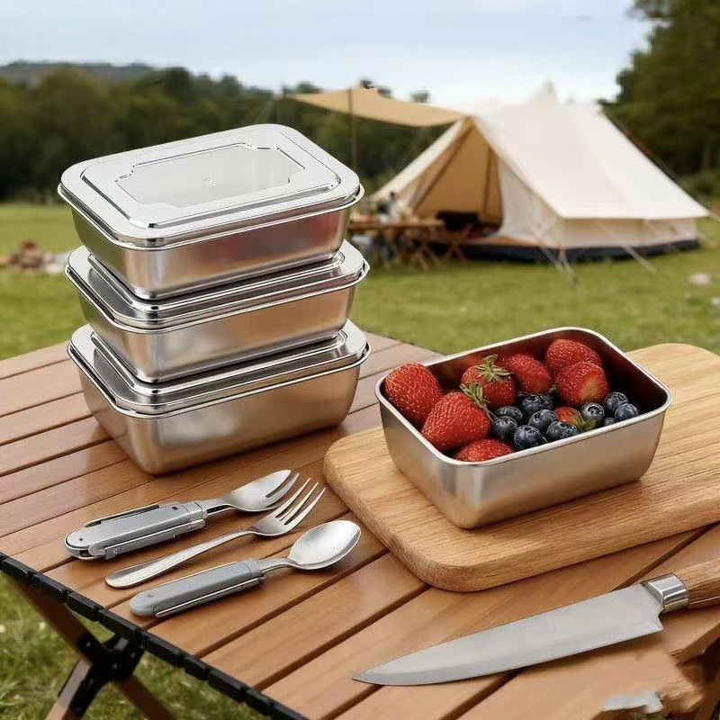Stainless steel lunch container for office and canteen use