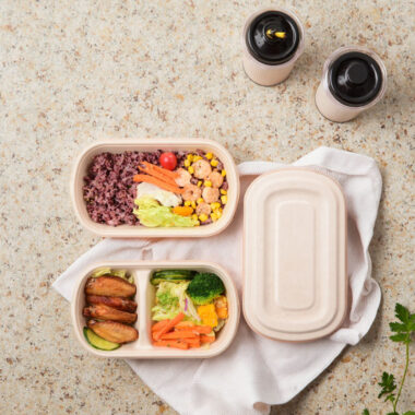 Eco takeaway lunch compostable food container for restaurants
