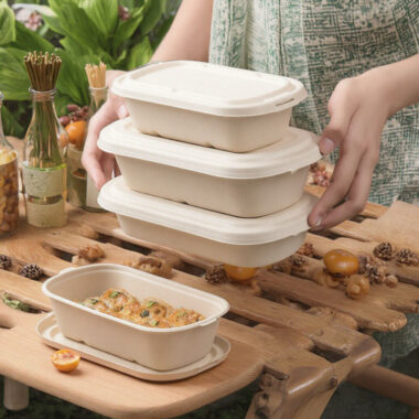 Eco takeaway lunch compostable food container for restaurants