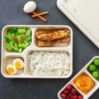 Eco-friendly takeaway compostable food container for restaurants