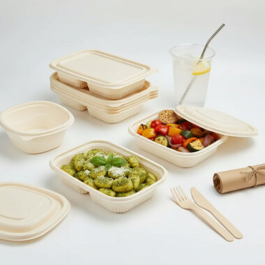 Eco takeaway compostable food container for sustainable packaging