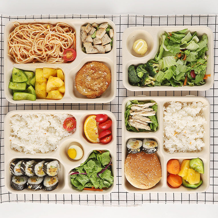 Eco-friendly takeaway compostable food container for restaurants