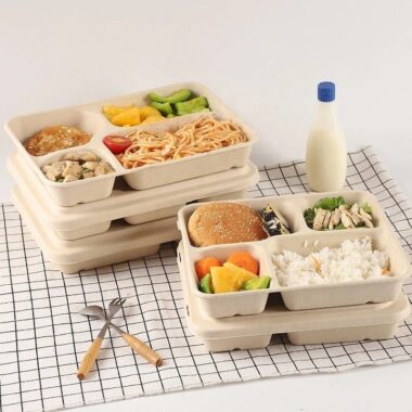 Eco-friendly takeaway compostable food container for restaurants