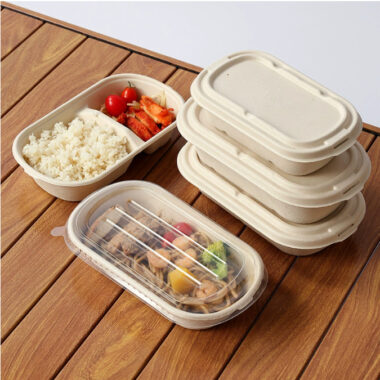 Compostable food container for light meal and salad bento packaging