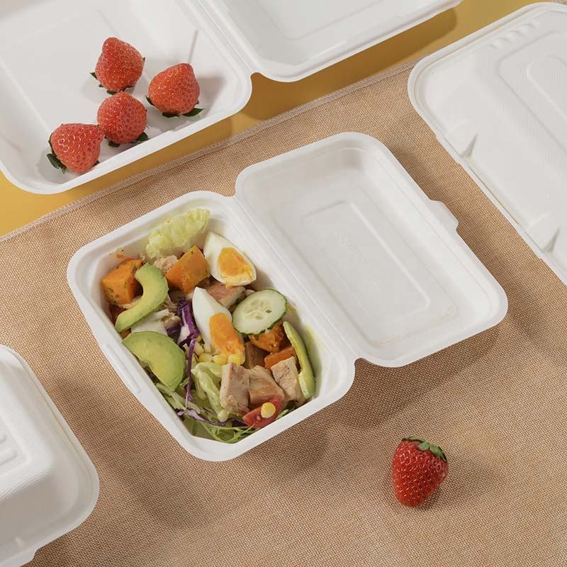 Compostable food container for takeaway and delivery packaging