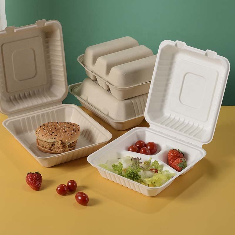 Compostable food container for takeaway and delivery packaging