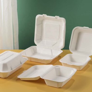 Compostable food container for takeaway and delivery packaging