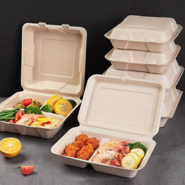 Compostable food container for salads, vegetables, and desserts