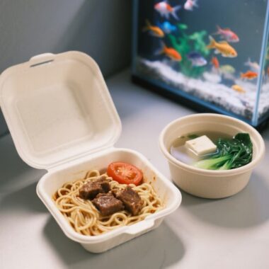 Compostable food container for salads, vegetables, and desserts