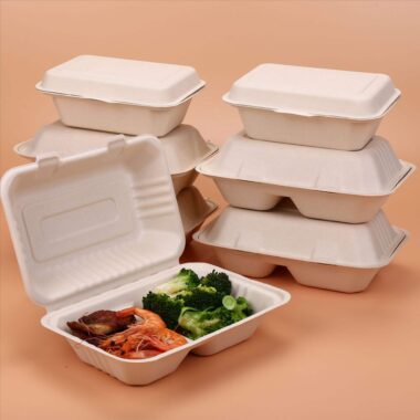 Compostable food container for salads, vegetables, and desserts