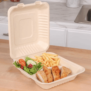 Compostable food container for salads, vegetables, and desserts