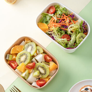 Kraft paper food container for takeaway lunch and bento packaging