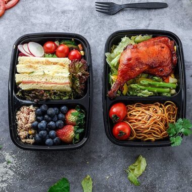 Plastic lunch container for fast food and picnic packaging