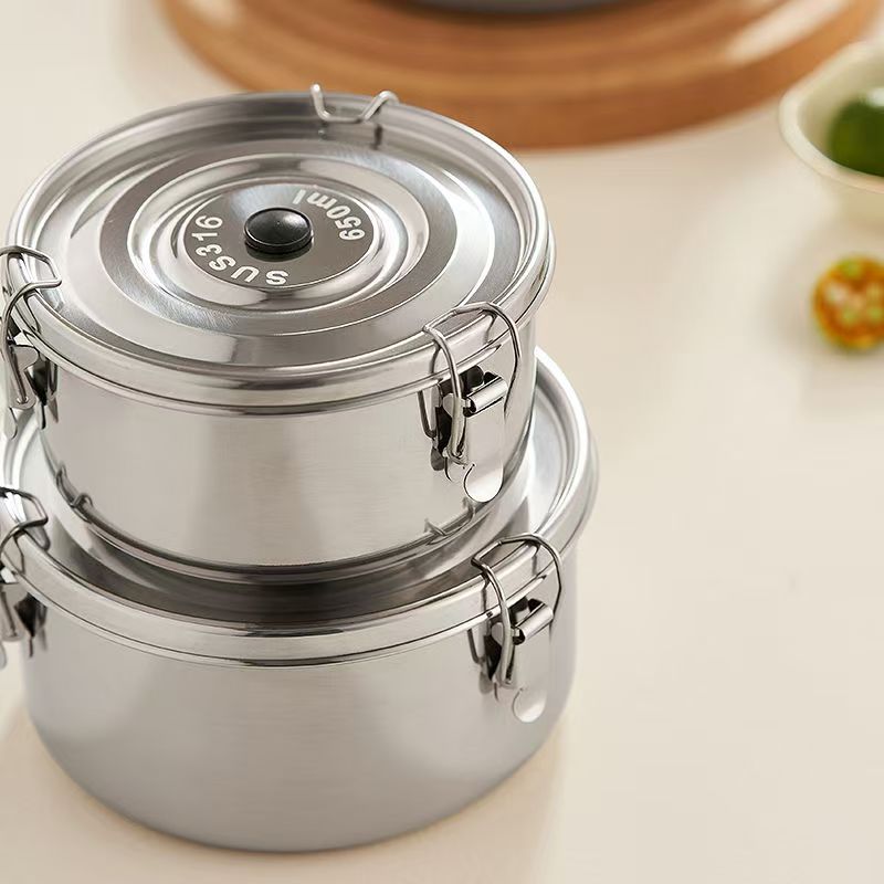 Airtight custom stainless steel food container for fresh storage