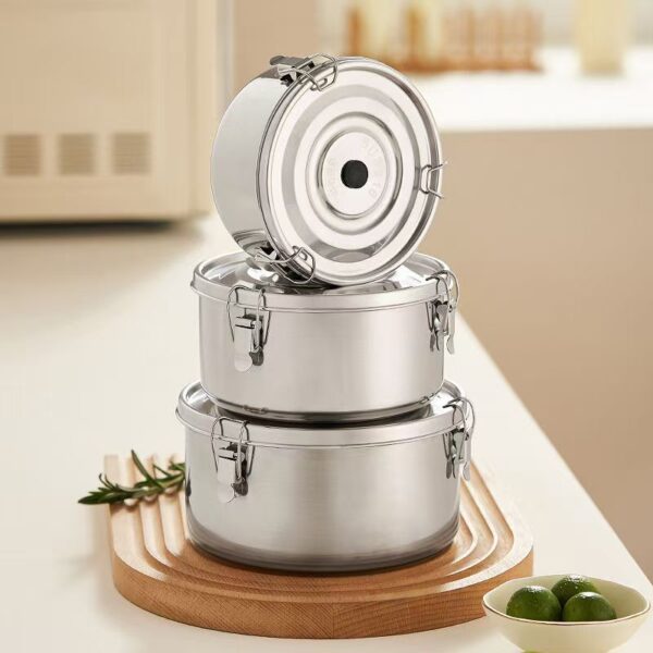 Airtight custom stainless steel food container for fresh storage